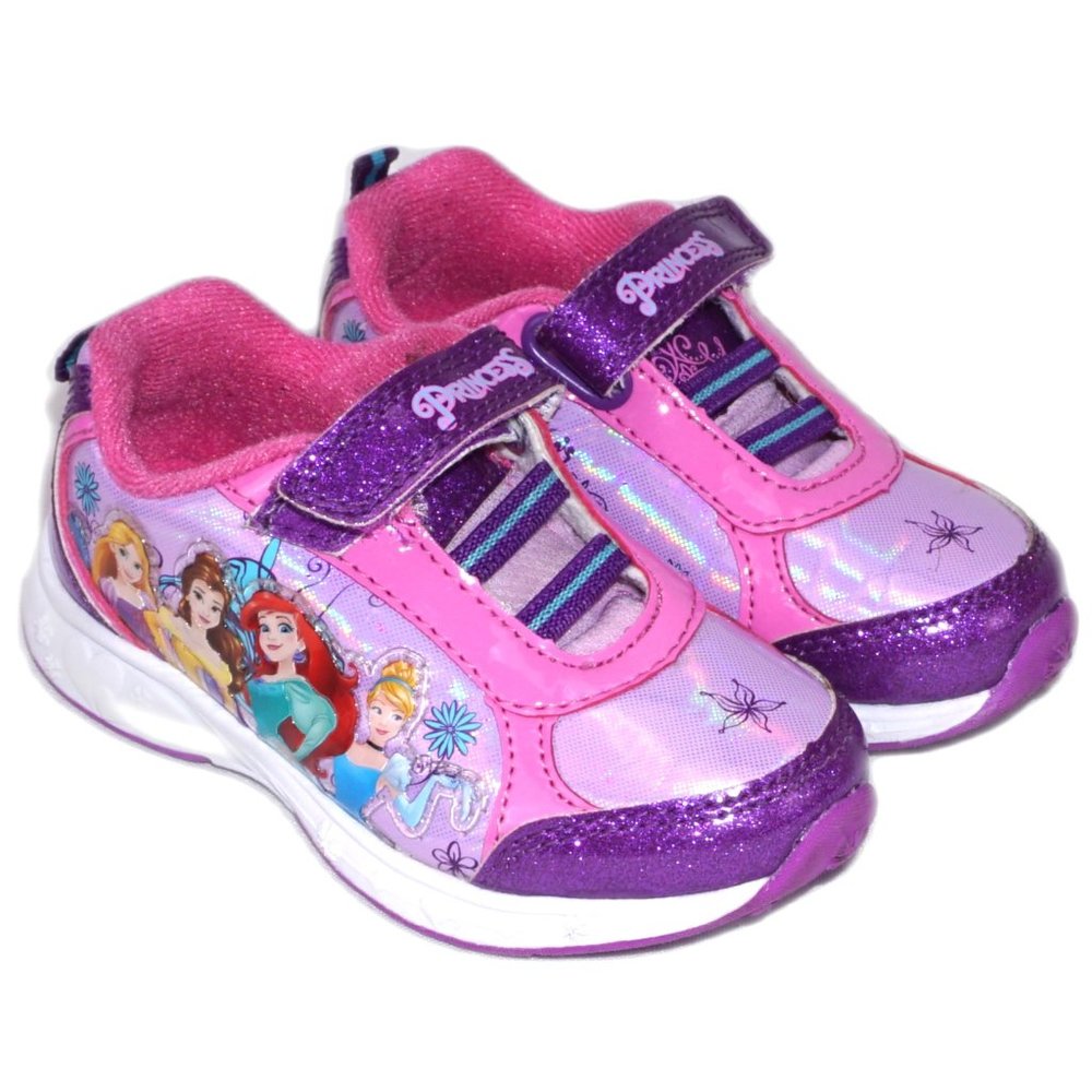 Disney Princess Girls Toddler Size: 9 Purple Sneakers Velcro Strap NEW NIB